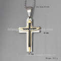 Novo design jesus cristo cruz pingente, pingente de cruz banhado a ouro